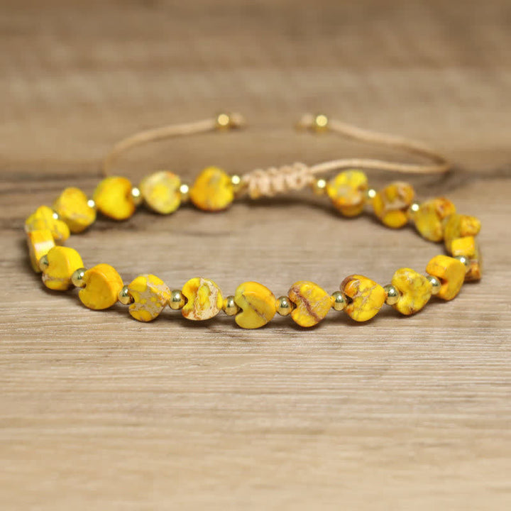 Bracelet de perles en forme de cœur en pierre naturelle de l'empereur Olivenorma