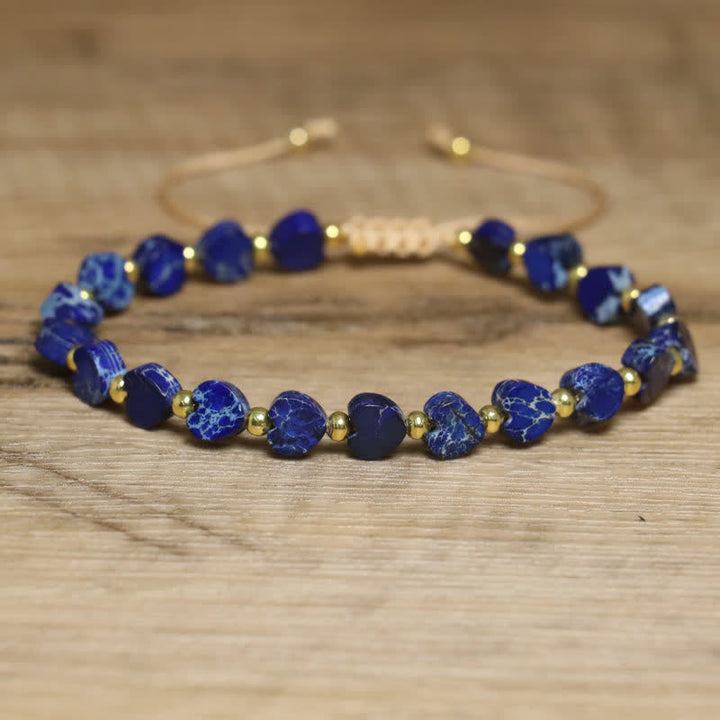 Bracelet de perles en forme de cœur en pierre naturelle de l'empereur Olivenorma