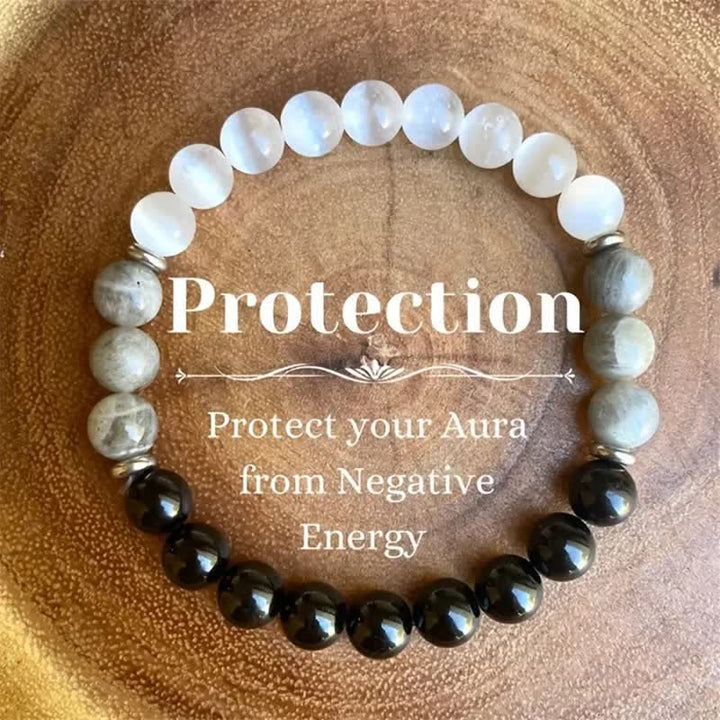 Bracelet de perles en pierre naturelle Olivenorma "Protection" 