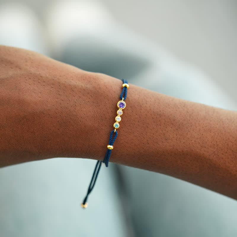 Bracelet personnalisé avec 2 à 7 pierres de naissance Olivenorma 