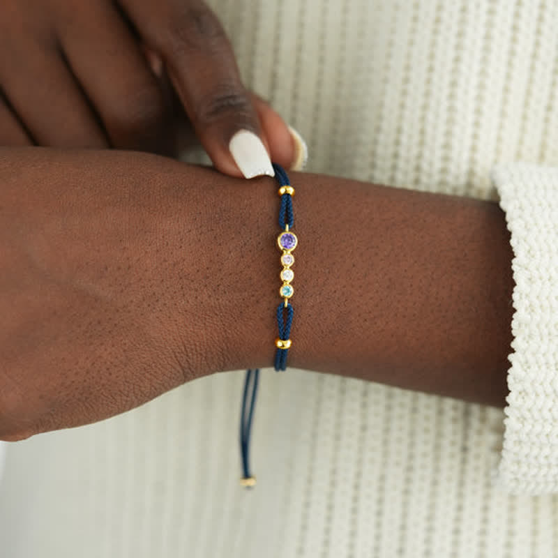 Bracelet personnalisé avec 2 à 7 pierres de naissance Olivenorma 