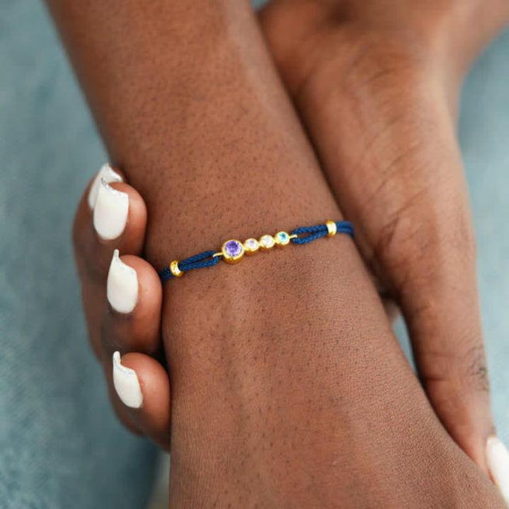 Bracelet personnalisé avec 2 à 7 pierres de naissance Olivenorma 