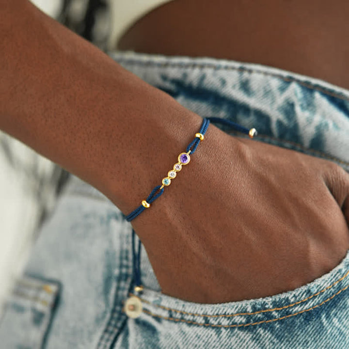 Bracelet personnalisé avec 2 à 7 pierres de naissance Olivenorma 