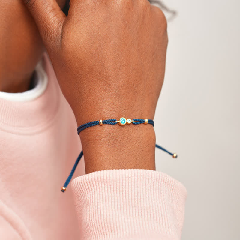 Bracelet personnalisé avec 2 à 7 pierres de naissance Olivenorma 