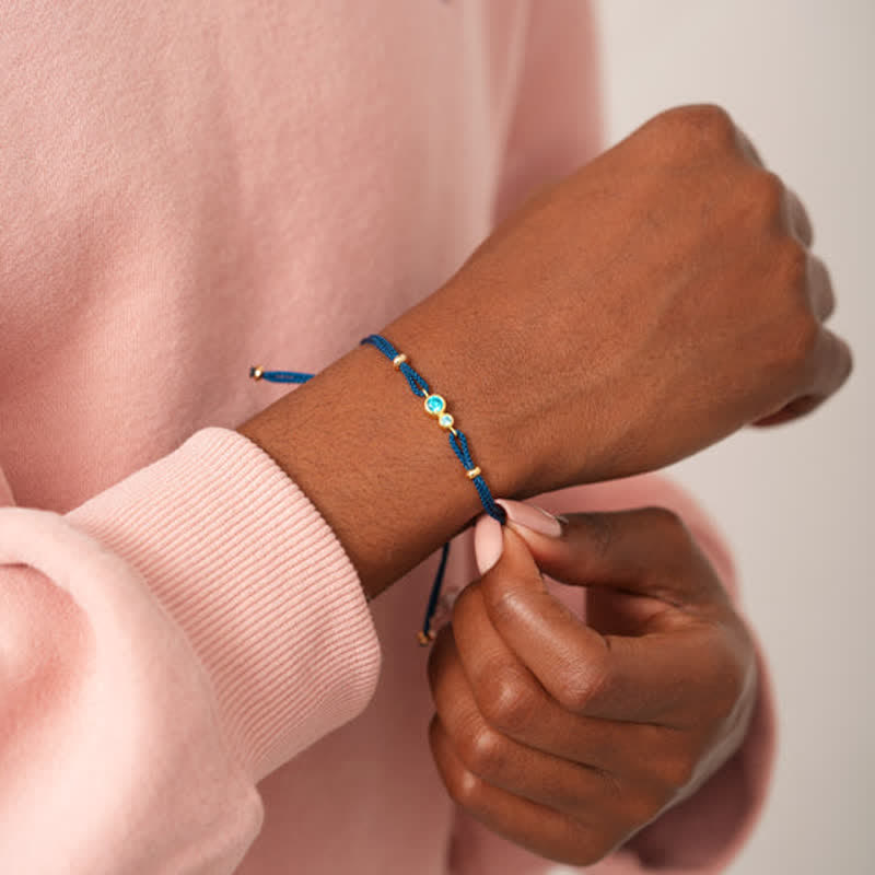 Bracelet personnalisé avec 2 à 7 pierres de naissance Olivenorma 