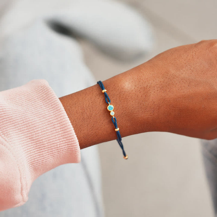 Bracelet personnalisé avec 2 à 7 pierres de naissance Olivenorma 