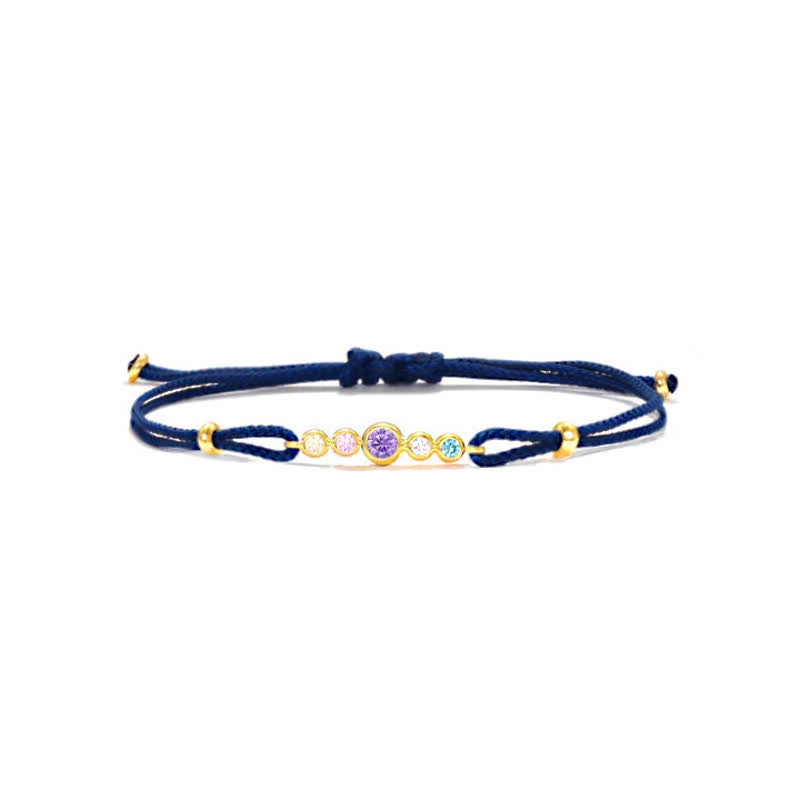 Bracelet personnalisé avec 2 à 7 pierres de naissance Olivenorma 