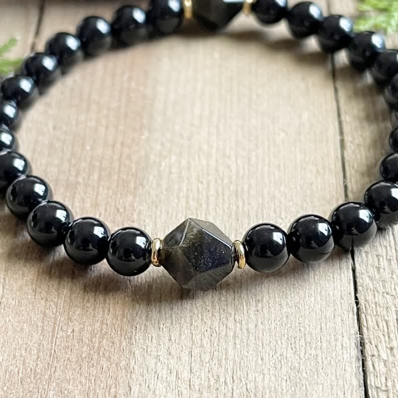 Bracelet en perles d'obsidienne Olivenorma de 8 mm