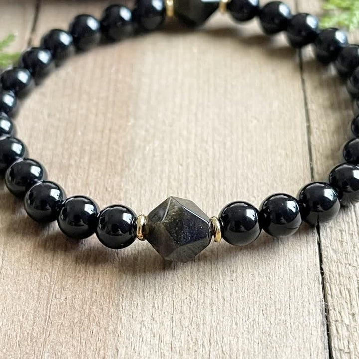 Bracelet en perles d'obsidienne Olivenorma de 8 mm