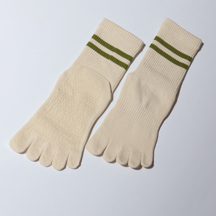 Olivenorma Pilates Chaussettes antidérapantes à cinq doigts Chaussettes de yoga