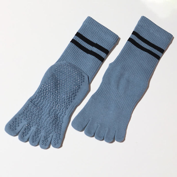 Chaussettes de Pilates Olivenorma antidérapantes, respirantes et idéales pour l'entraînement à la barre et en studio, ainsi que pour le yoga. - Gris Bleu - 10 paires - image 1