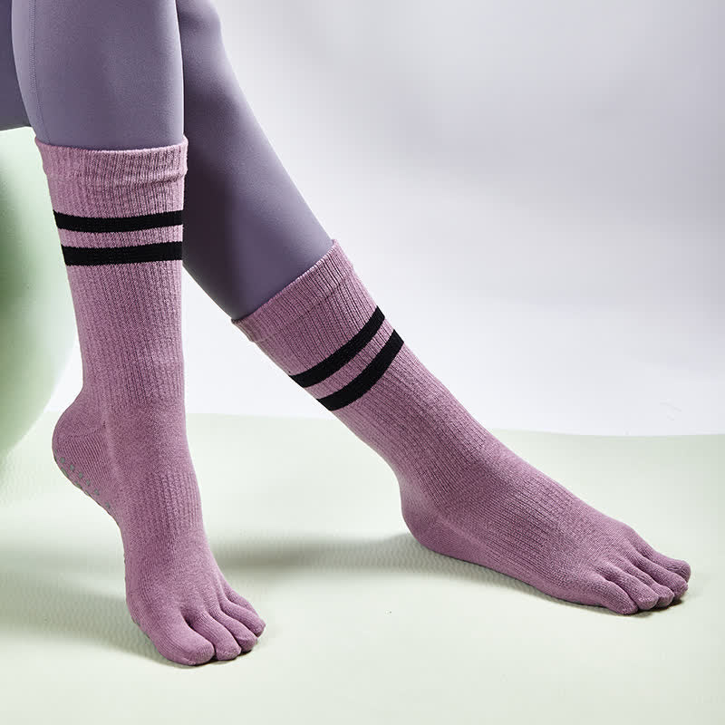 Olivenorma Pilates Chaussettes antidérapantes à cinq doigts Chaussettes de yoga
