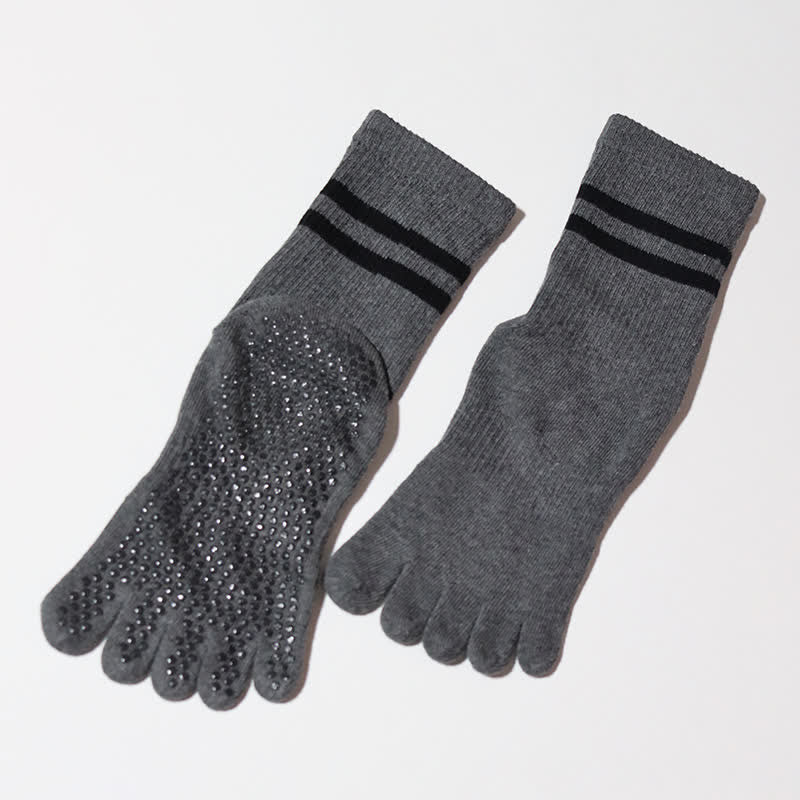 Chaussettes de Pilates Olivenorma antidérapantes, respirantes et idéales pour l'entraînement à la barre et en studio, ainsi que pour le yoga. - Gris foncé - 10 paires - image 6