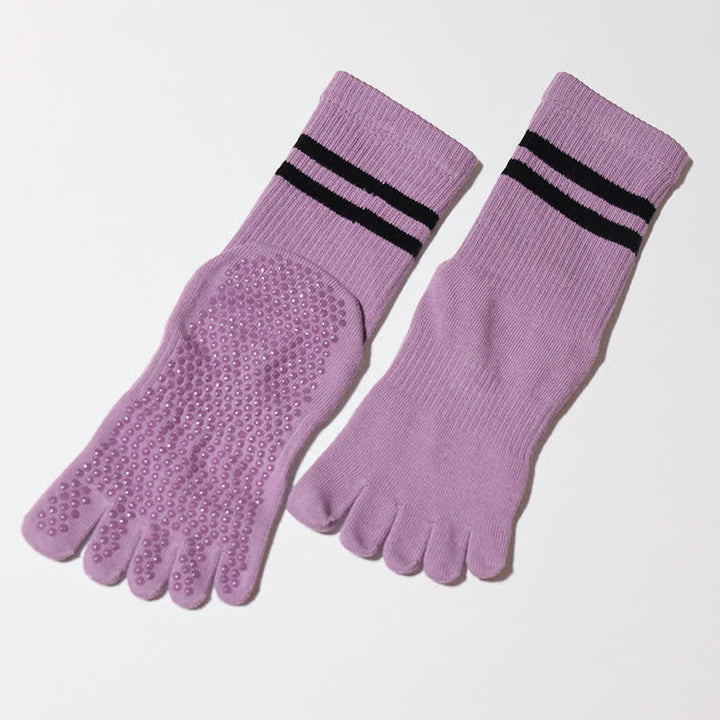 Chaussettes de Pilates Olivenorma antidérapantes, respirantes et idéales pour l'entraînement à la barre et en studio, ainsi que pour le yoga. - Violet - 10 paires - image 8