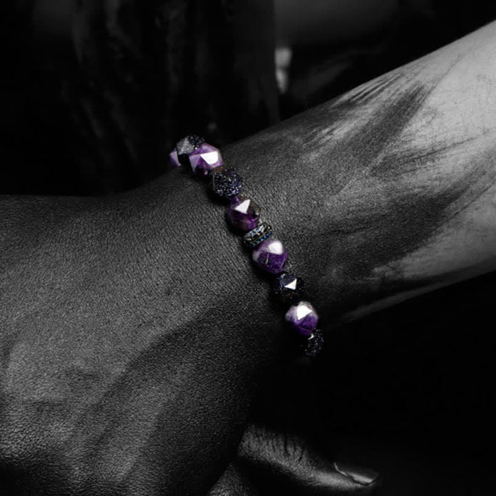 Bracelet en perles d'améthyste naturelle Olivenorma « Mystères » 
