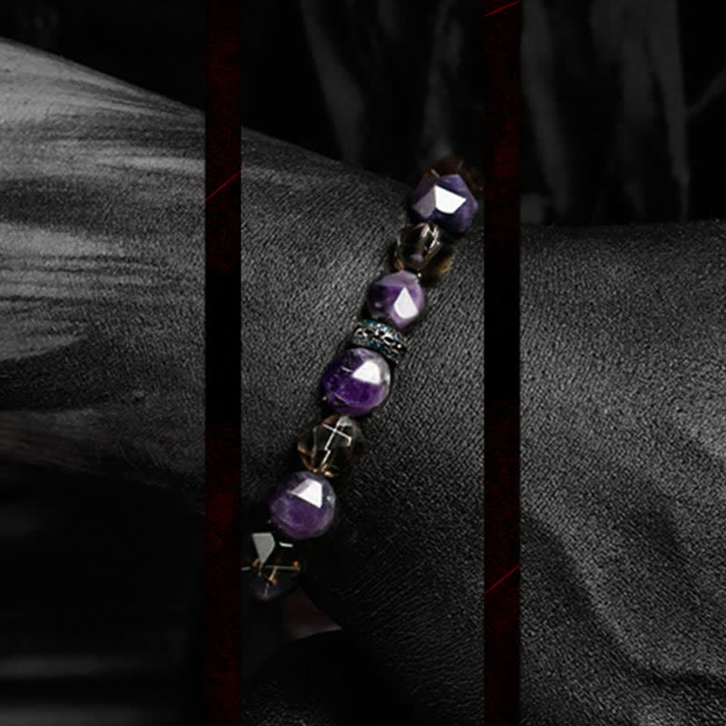 Bracelet en perles d'améthyste naturelle Olivenorma « Mystères » 