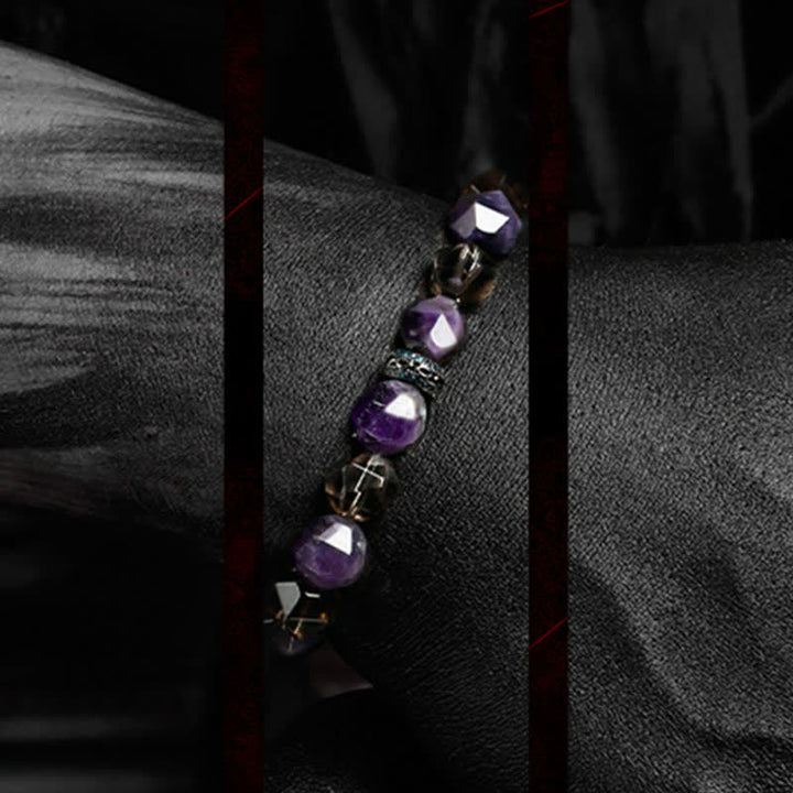Bracelet en perles d'améthyste naturelle Olivenorma « Mystères » 