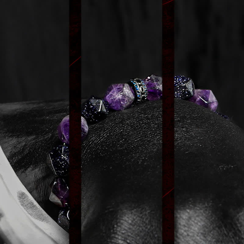Bracelet en perles d'améthyste naturelle Olivenorma « Mystères » 