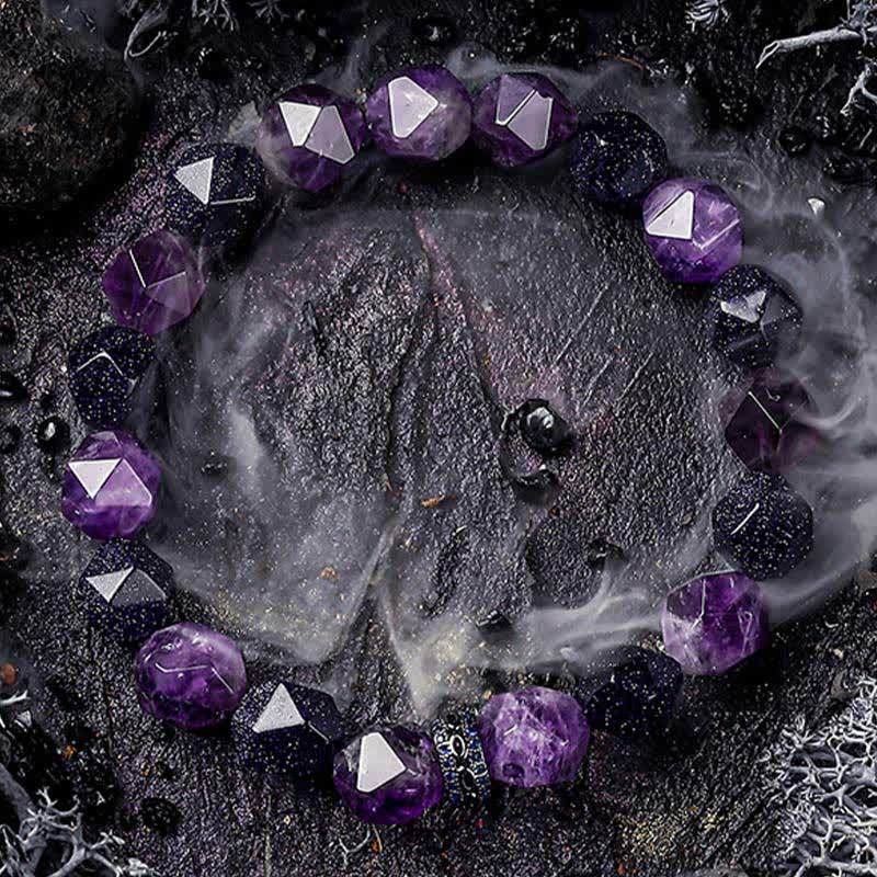 Bracelet en perles d'améthyste naturelle Olivenorma « Mystères » 