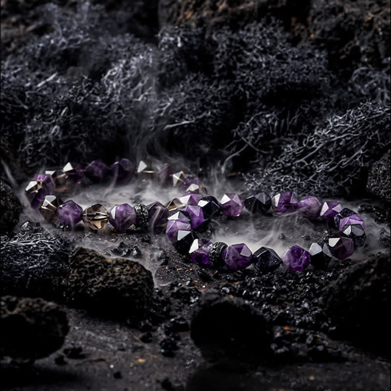 Bracelet en perles d'améthyste naturelle Olivenorma « Mystères » 