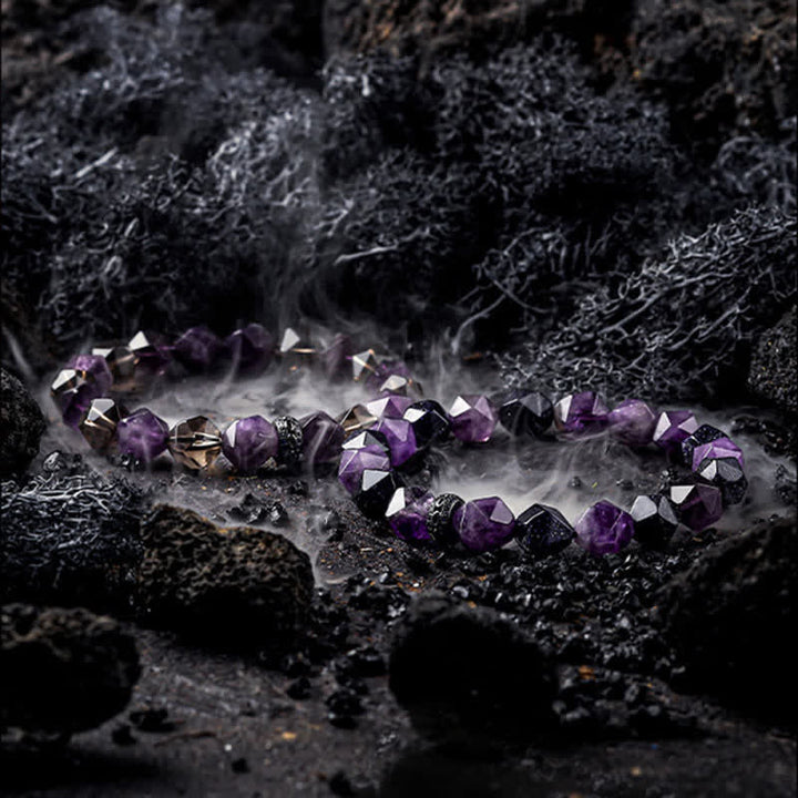 Bracelet en perles d'améthyste naturelle Olivenorma « Mystères » 