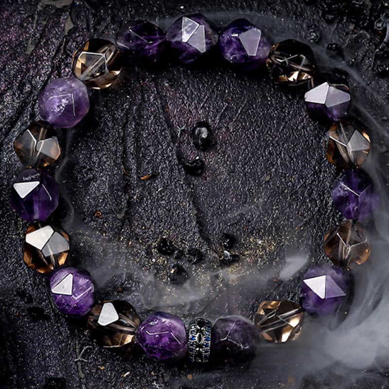 Bracelet en perles d'améthyste naturelle Olivenorma « Mystères » 