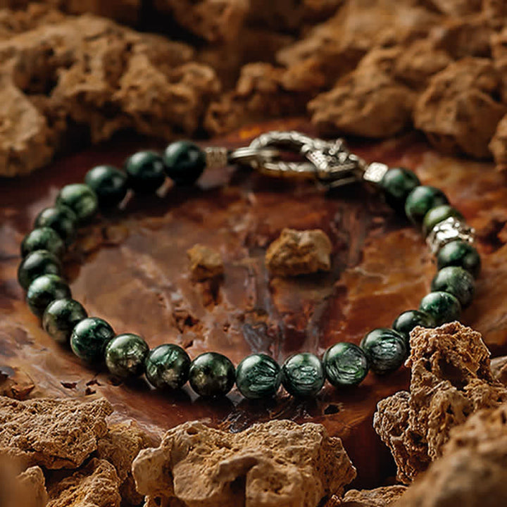 Bracelet en perles de séraphinite naturelle Olivenorma « Quiet » - image 4