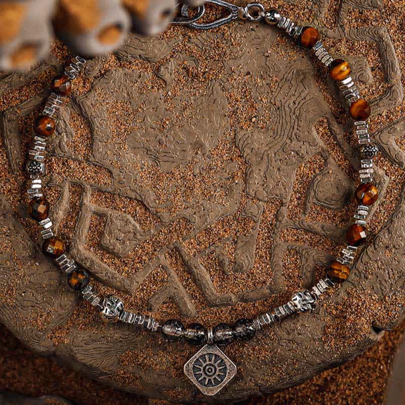 Bracelet en perles de quartz noir et œil de tigre rutile Olivenorma - image 5