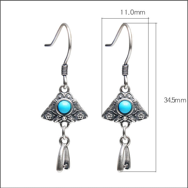 Boucles d'oreilles pendantes en forme de papillon de style ethnique en argent 925 Olivenorma