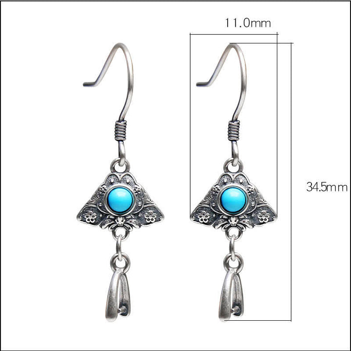 Boucles d'oreilles pendantes en forme de papillon de style ethnique en argent 925 Olivenorma
