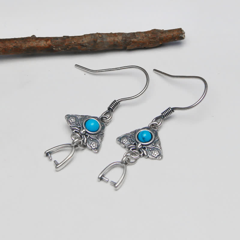 Boucles d'oreilles pendantes en forme de papillon de style ethnique en argent 925 Olivenorma