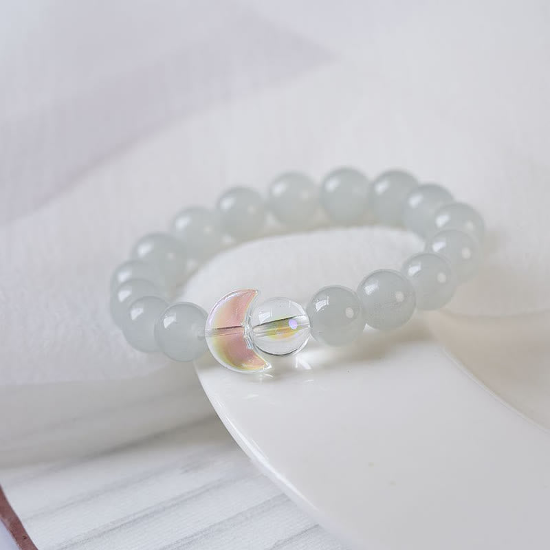 Bracelet de perles en cristal transparent quartz rose soleil lune Olivenorma 