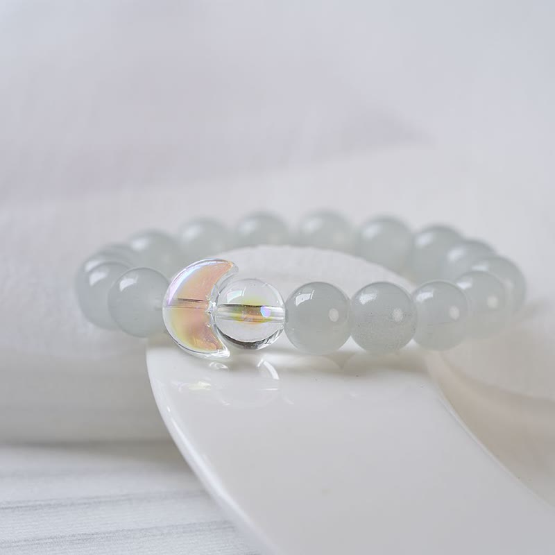 Bracelet de perles en cristal transparent quartz rose soleil lune Olivenorma 
