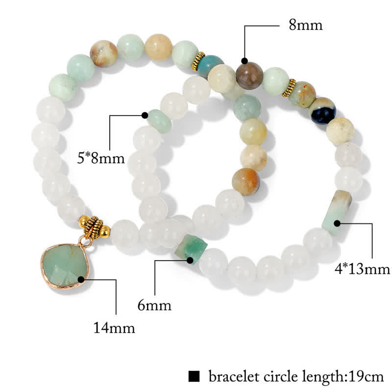Ensemble de bracelets en perles de cristal transparent en pierre naturelle Olivenorma 