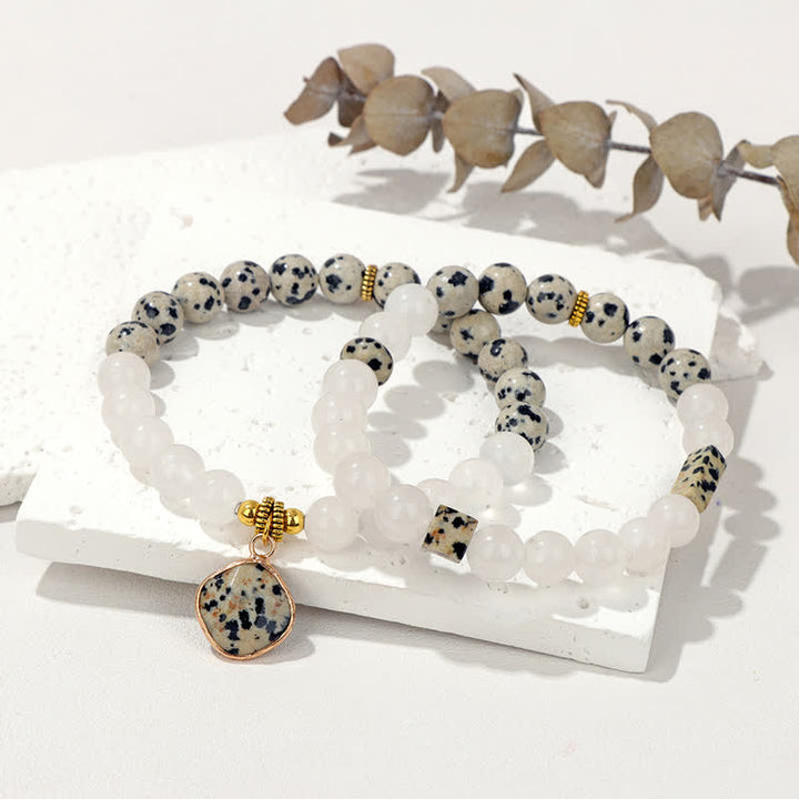 Ensemble de bracelets en perles de cristal transparent en pierre naturelle Olivenorma 