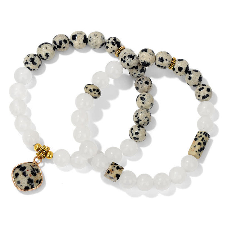 Ensemble de bracelets en perles de cristal transparent en pierre naturelle Olivenorma 