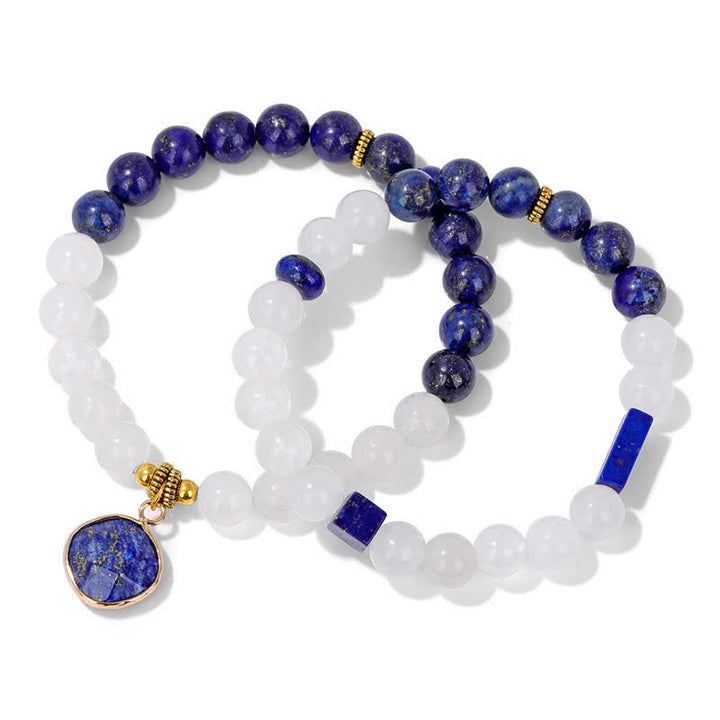 Ensemble de bracelets en perles de cristal transparent en pierre naturelle Olivenorma 