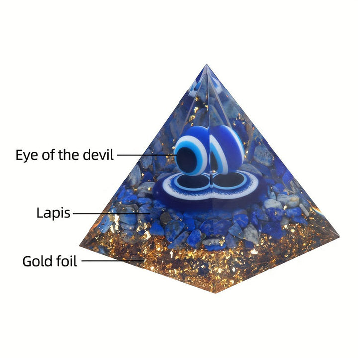 Olivenorma Vision de Sérénité Lapis Lazuli Mauvais Œil Orgone Pyramide - image 7
