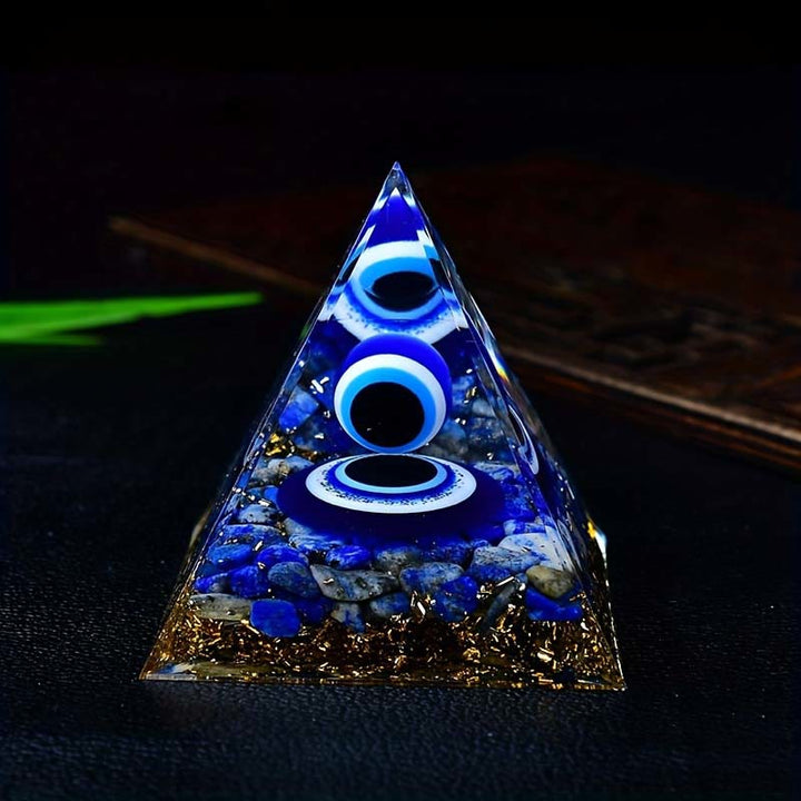 Olivenorma Vision de Sérénité Lapis Lazuli Mauvais Œil Orgone Pyramide - image 2