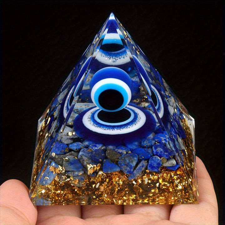 Olivenorma Vision de Sérénité Lapis Lazuli Mauvais Œil Orgone Pyramide - image 3
