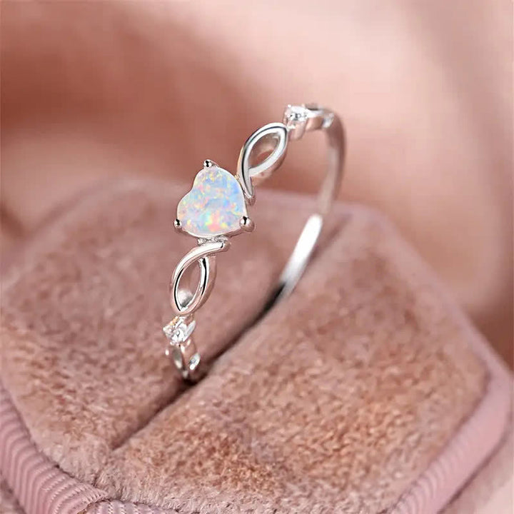 Bague de fiançailles en forme de cœur en opale Olivenorma « Eternity Unlimited »