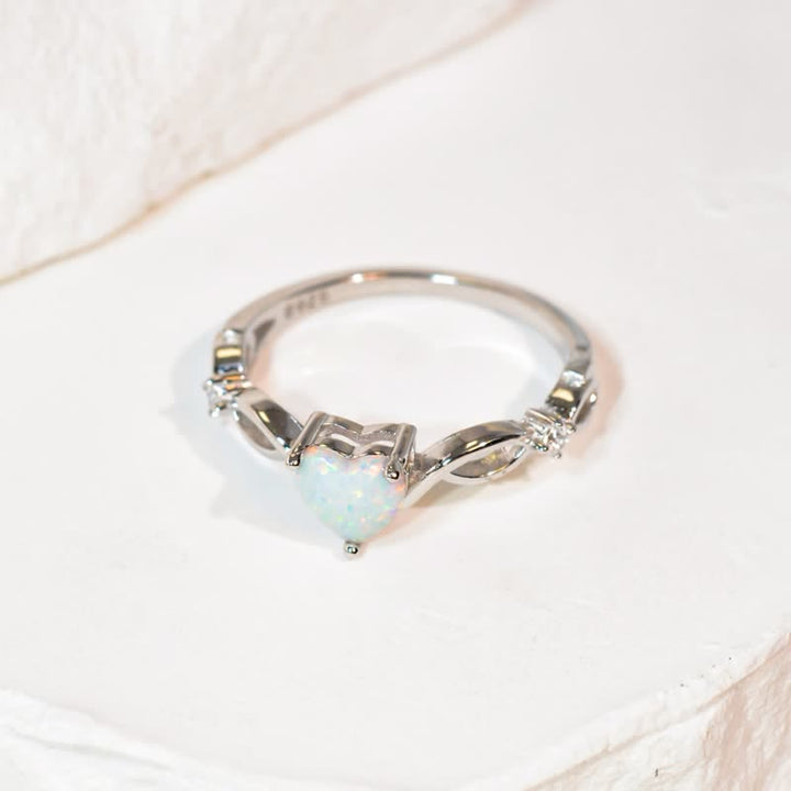 Bague de fiançailles en forme de cœur en opale Olivenorma « Eternity Unlimited »