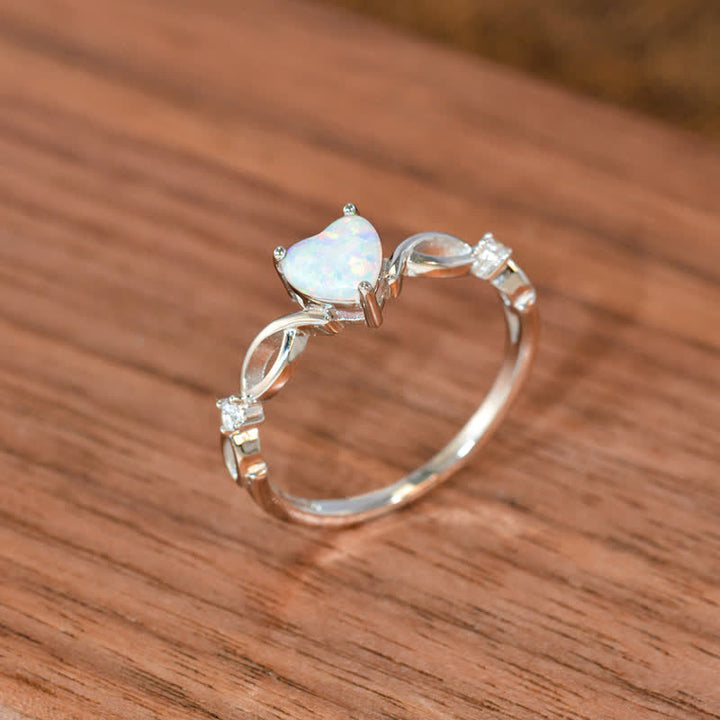 Bague de fiançailles en forme de cœur en opale Olivenorma « Eternity Unlimited »