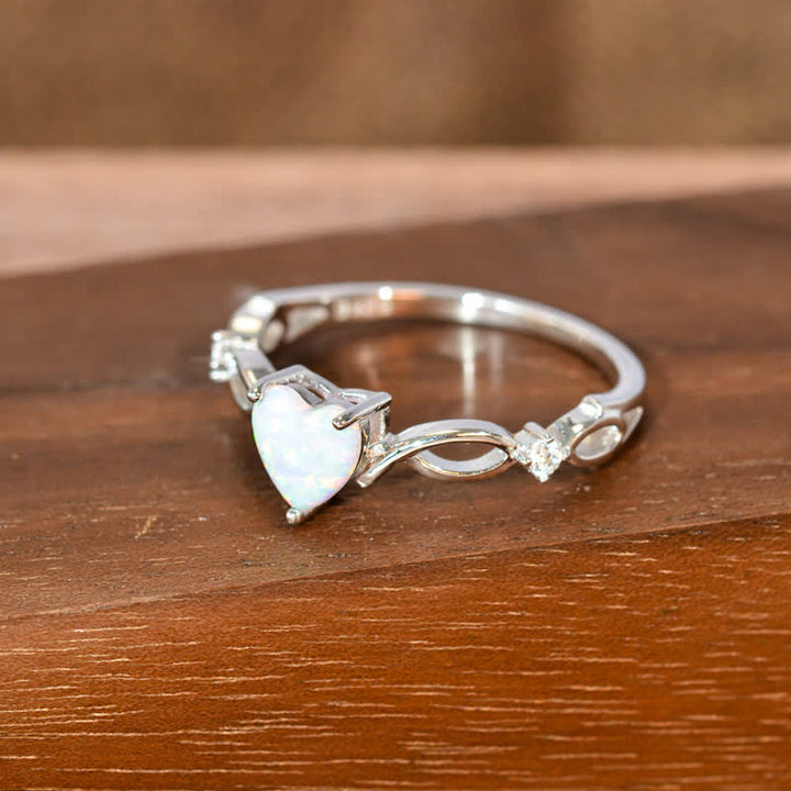 Bague de fiançailles en forme de cœur en opale Olivenorma « Eternity Unlimited »