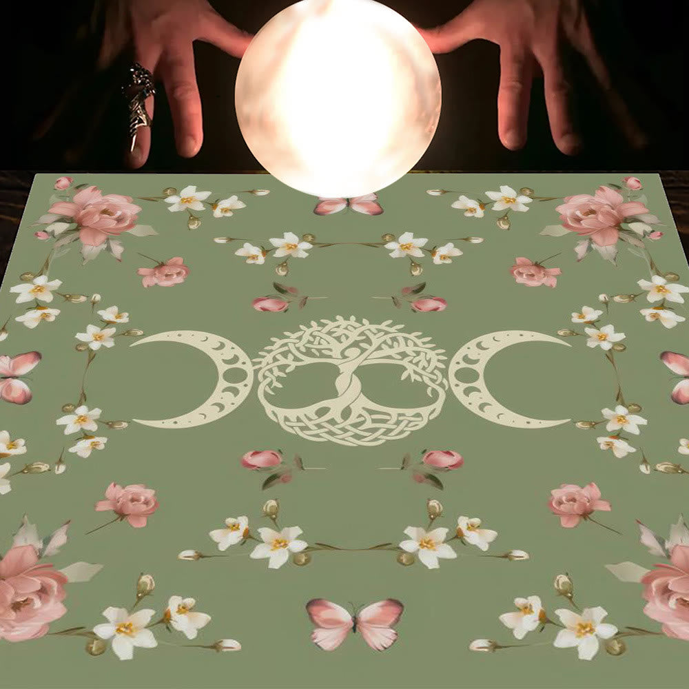 Nappe de tarot Olivenorma Astrologie Fleurs Lune &amp; Soleil 