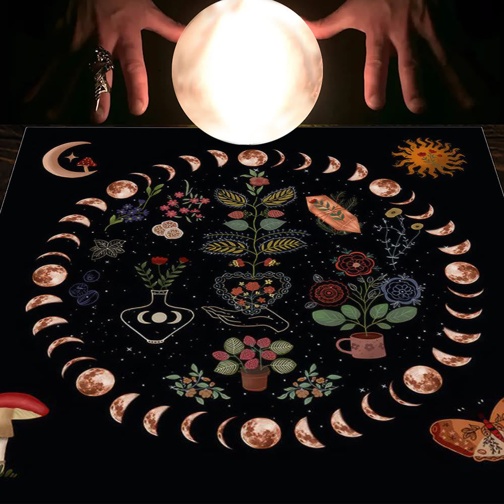Nappe de tarot Olivenorma Astrologie Fleurs Lune &amp; Soleil 
