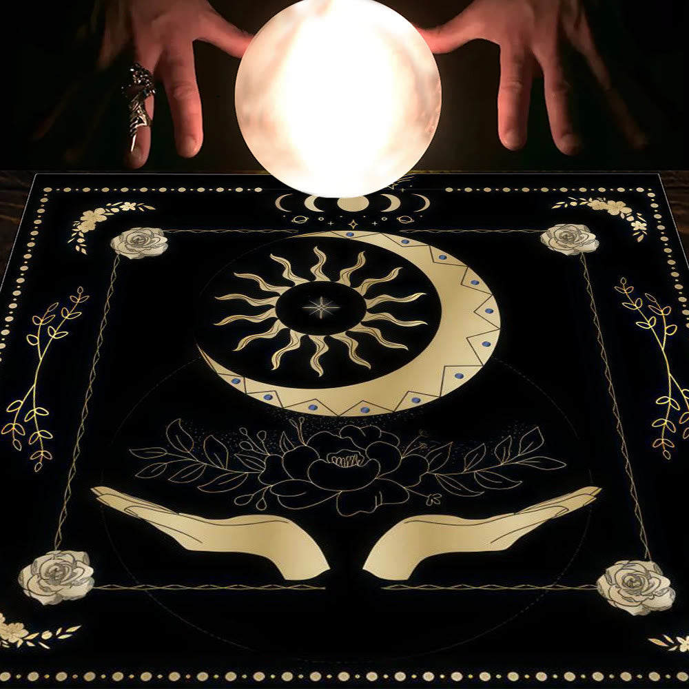 Nappe de tarot Olivenorma Astrologie Fleurs Lune &amp; Soleil 