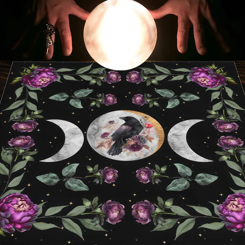 Nappe de tarot Olivenorma Astrologie Fleurs Lune &amp; Soleil 