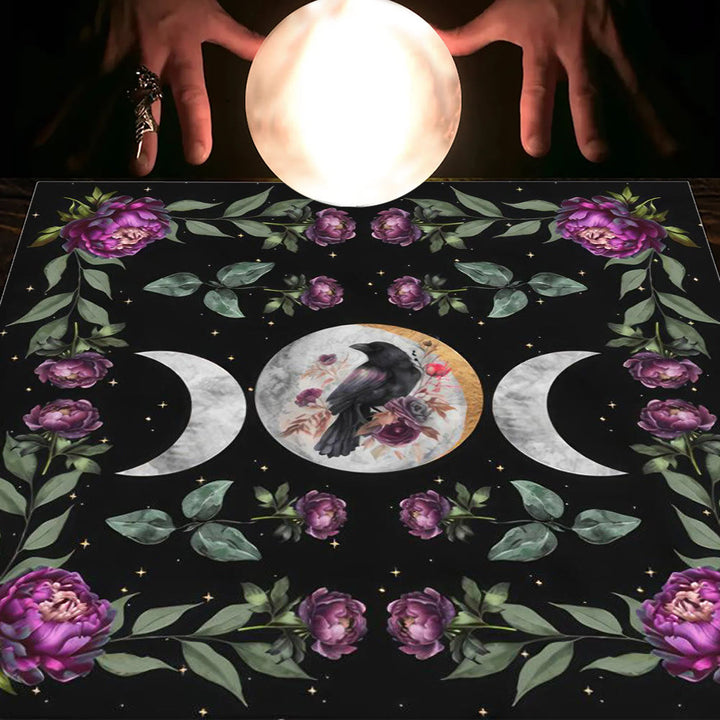Nappe de tarot Olivenorma Astrologie Fleurs Lune &amp; Soleil 