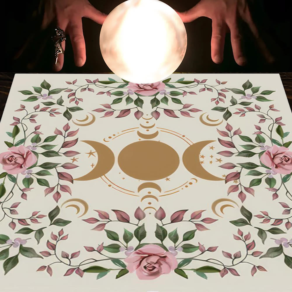 Nappe de tarot Olivenorma Astrologie Fleurs Lune &amp; Soleil 